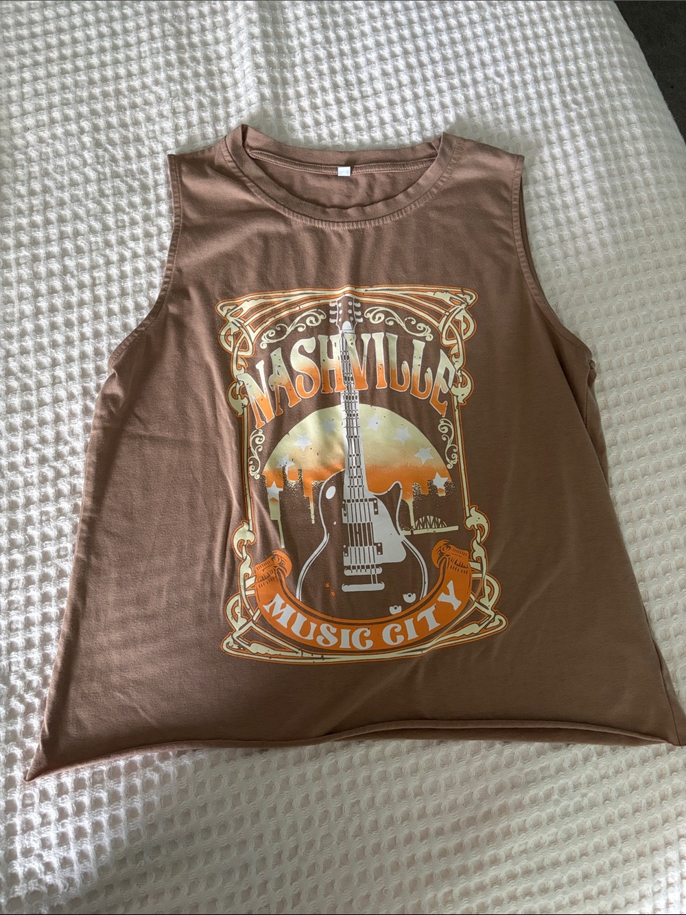 Nashville Music City Brown Graphic Muscle Tank
